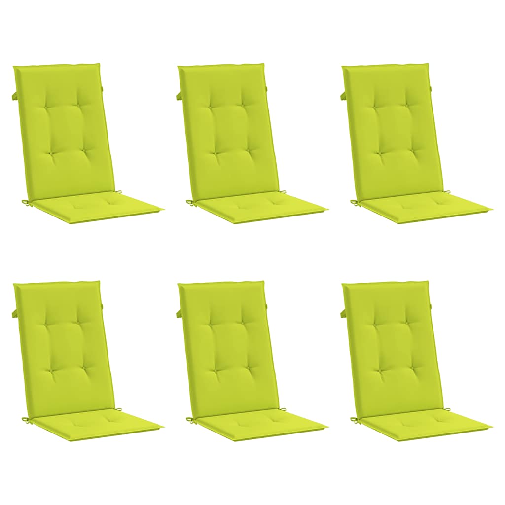 Almofadões cadeiras altas de jardim 6pcs tecido verde brilhante