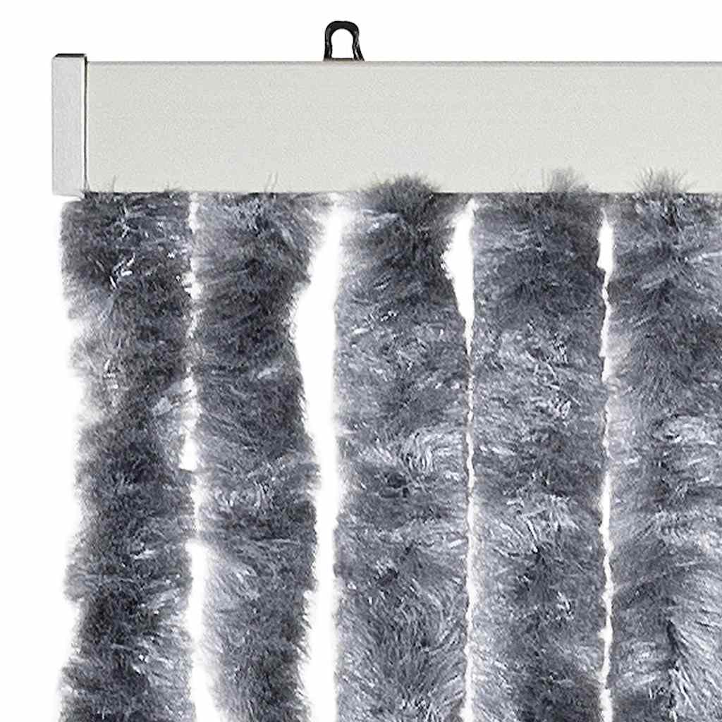 Cortina anti-insetos 56x185 cm chenille prateado