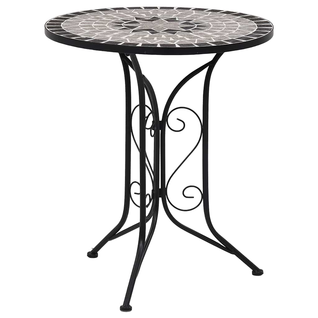 Mesa bistrô em mosaico 60 cm cerâmica cinzento