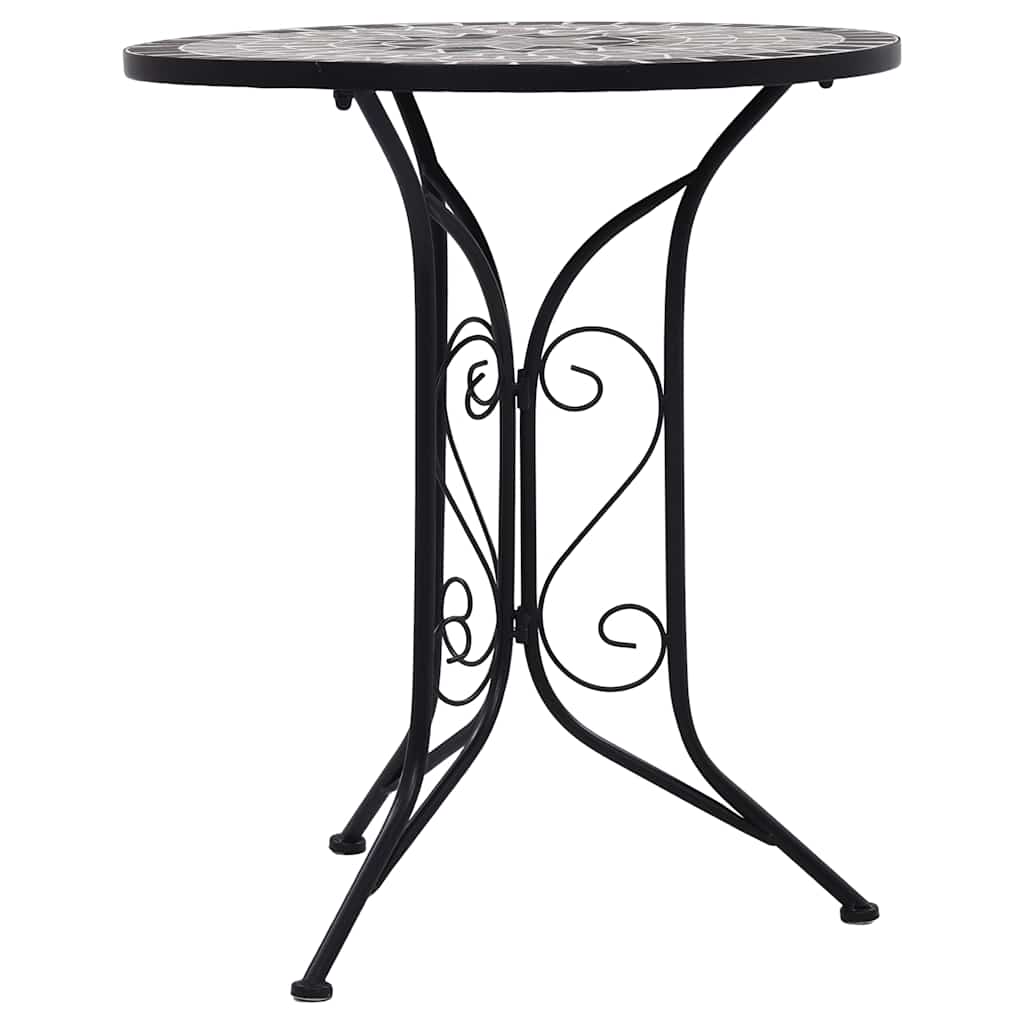 Mesa bistrô em mosaico 60 cm cerâmica cinzento