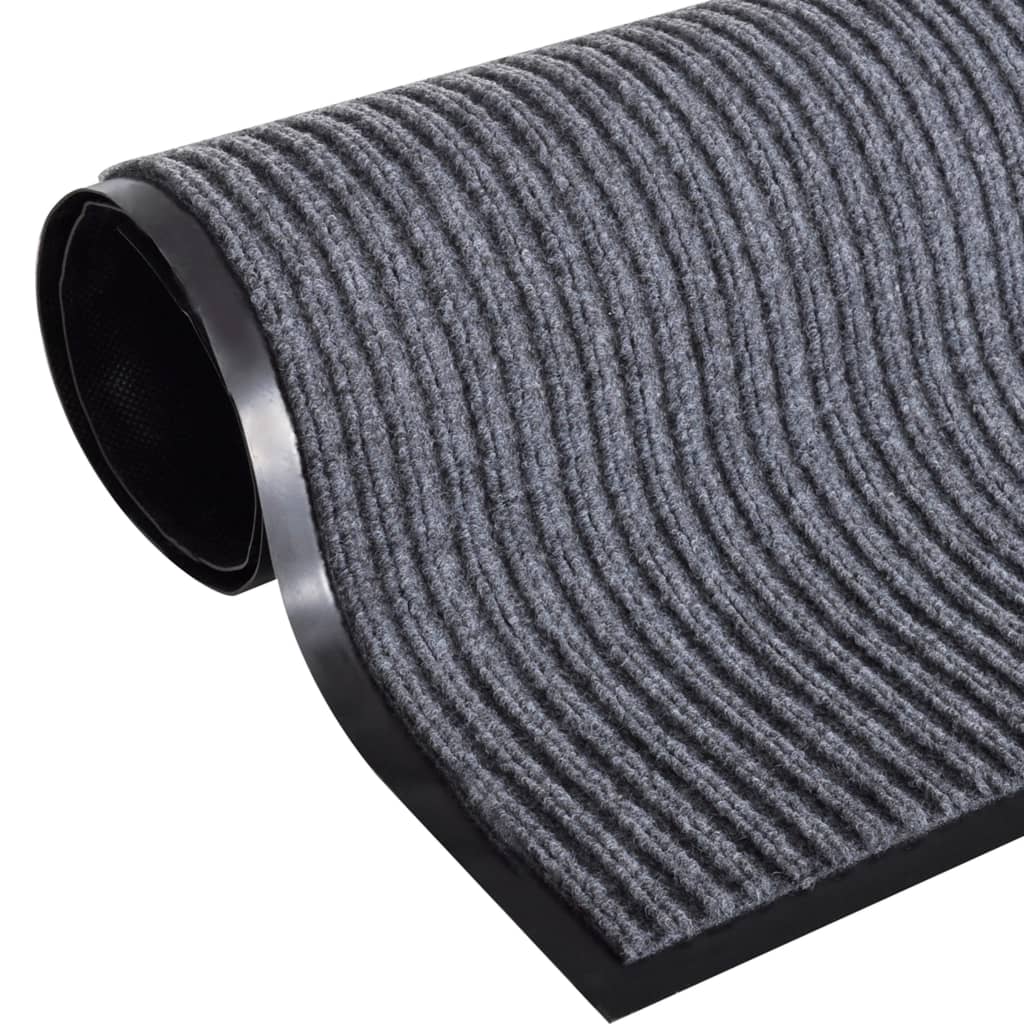 Tapete de porta cinzento 117x220 cm PVC