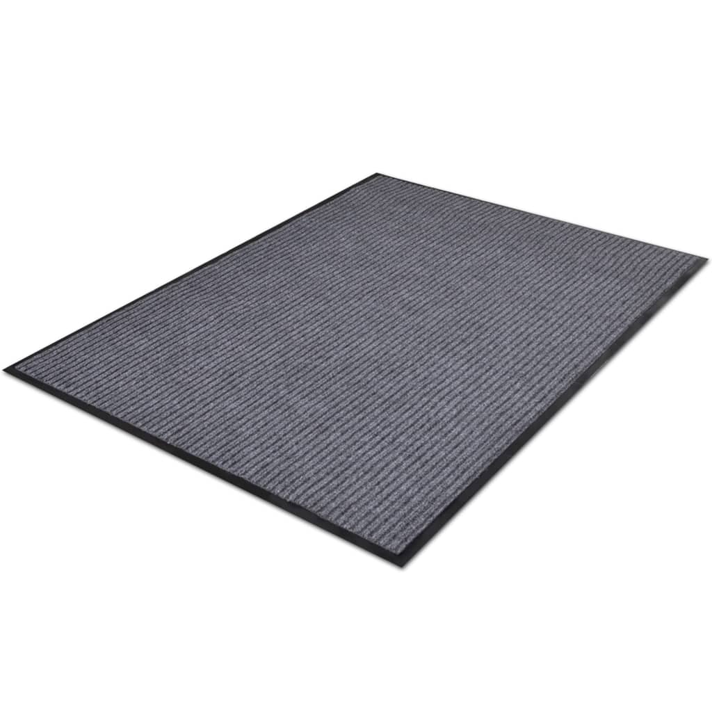 Tapete de porta cinzento 117x220 cm PVC