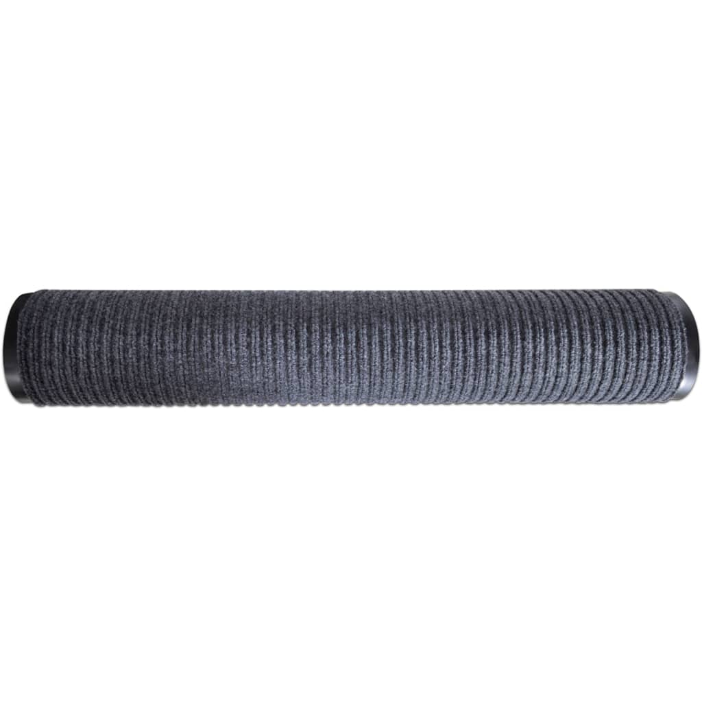 Tapete de porta cinzento 117x220 cm PVC