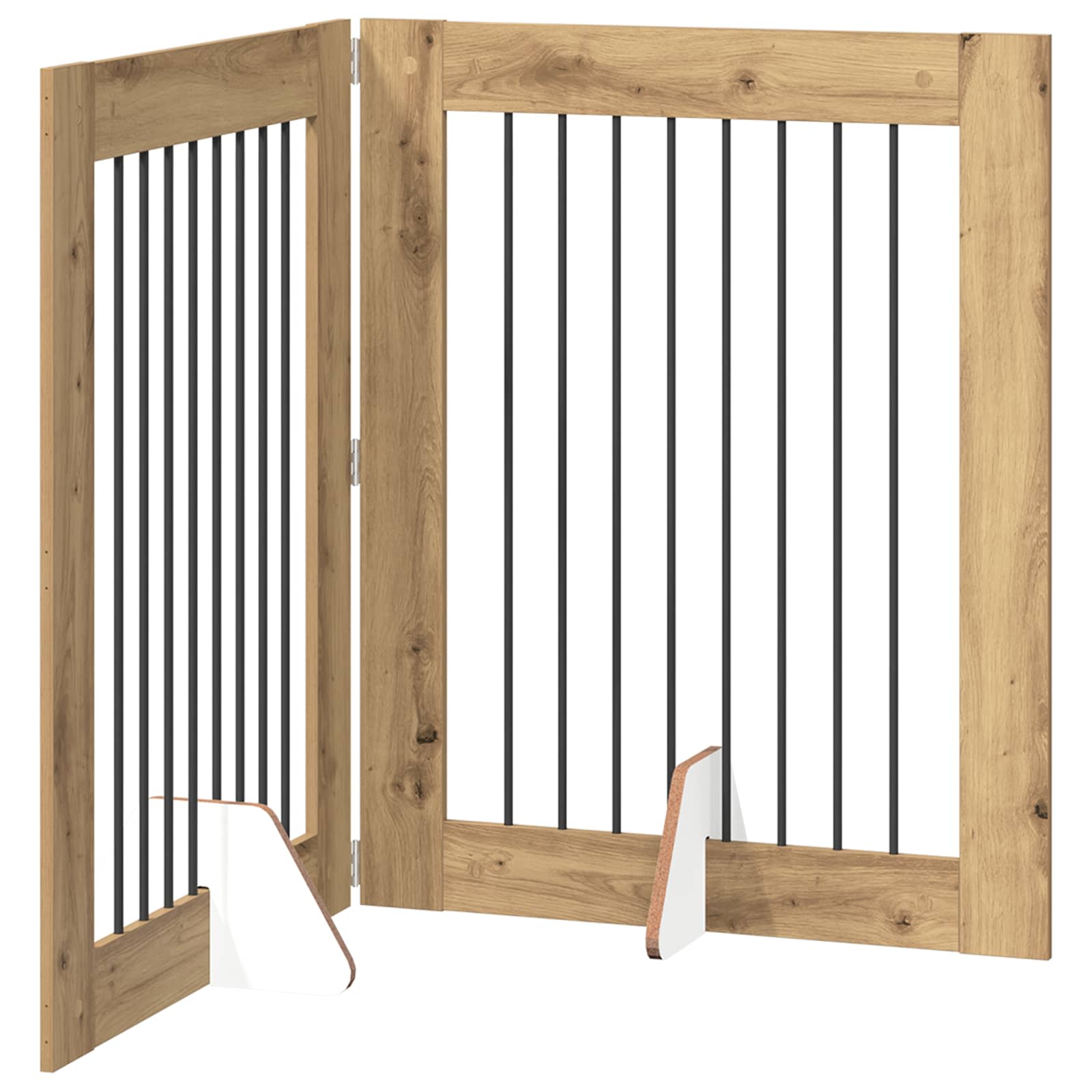 Portão dobrável para cães com suportes 2 unid. 160,5 cm