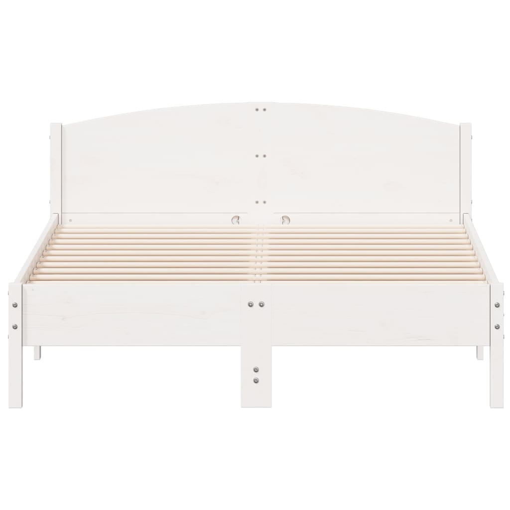 Cama sem colchão 120x200 cm madeira de pinho maciça branco