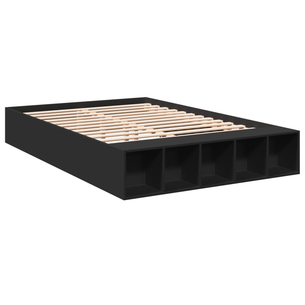 Estrutura de cama 120x190 cm derivados de madeira preto