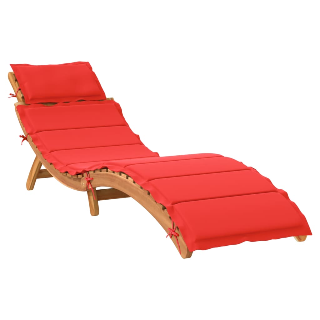 Espreguiçadeira madeira sólida de acácia vermelho