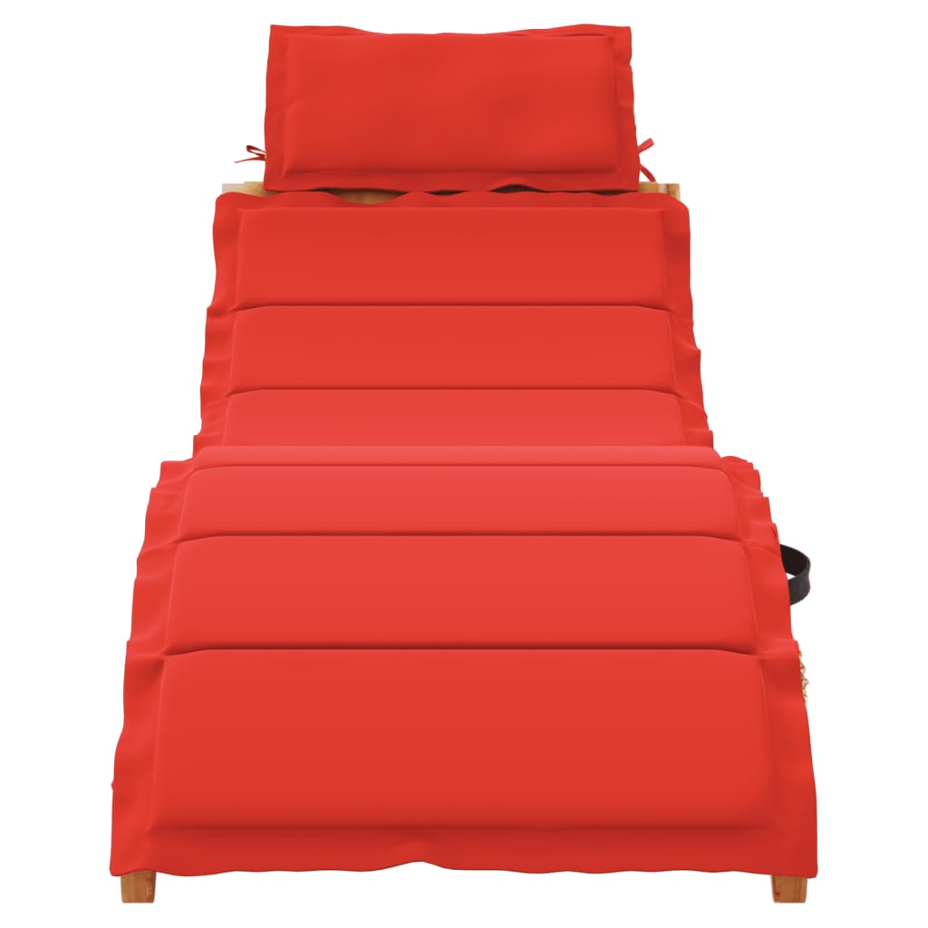 Espreguiçadeira madeira sólida de acácia vermelho