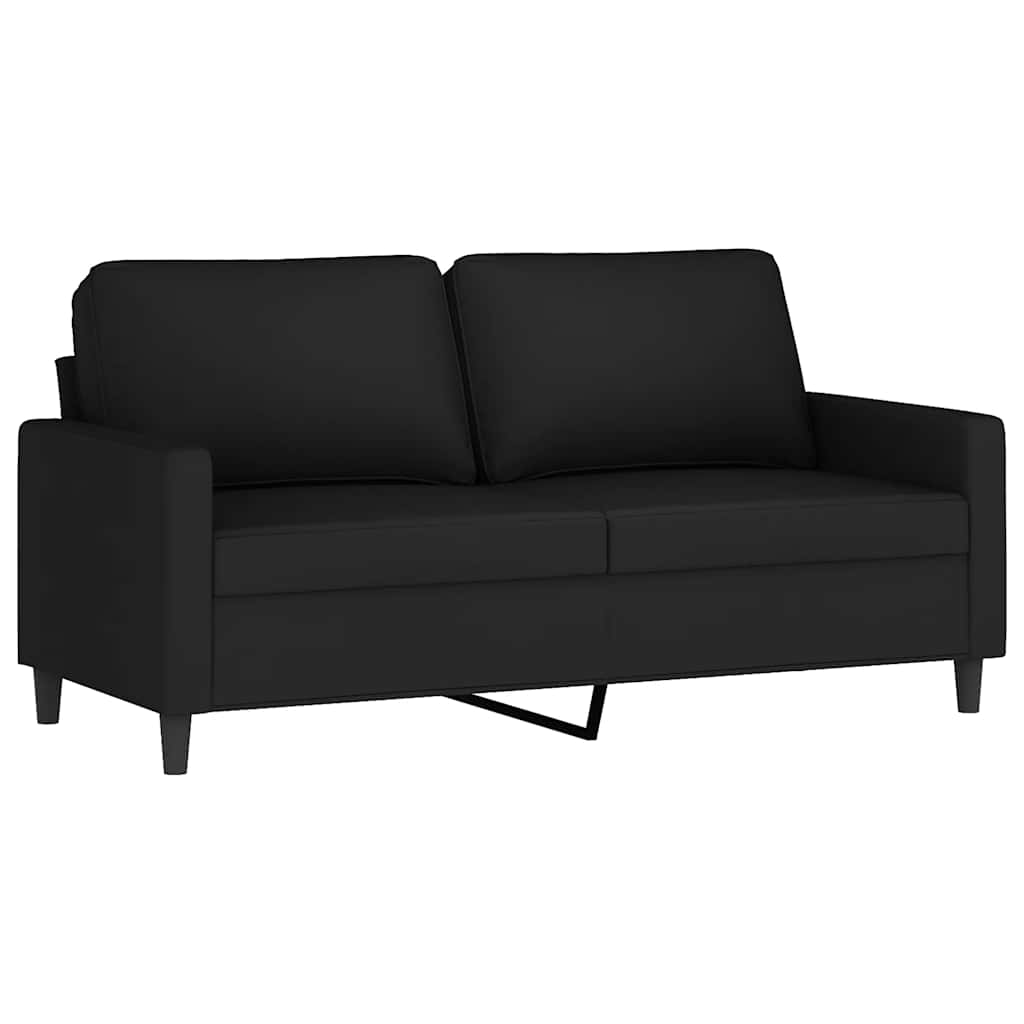 2 Pcs conjunto de sofás com almofadões veludo preto