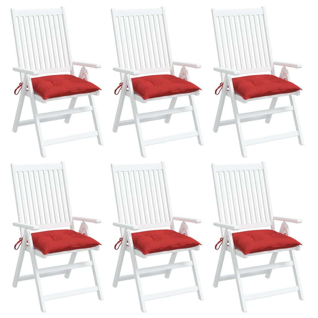 Almofadões de cadeira 6 pcs 40x40x7 cm tecido oxford vermelho