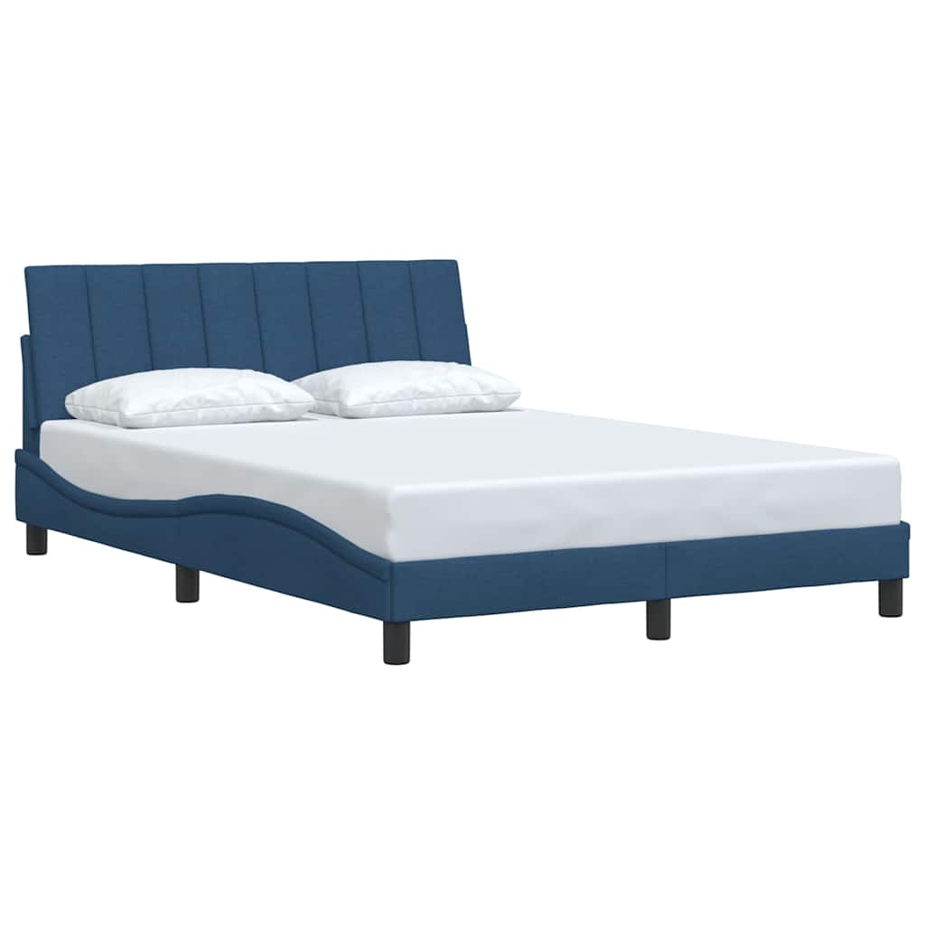 Estrutura de cama sem colchão hanko 140x200 cm tecido azul