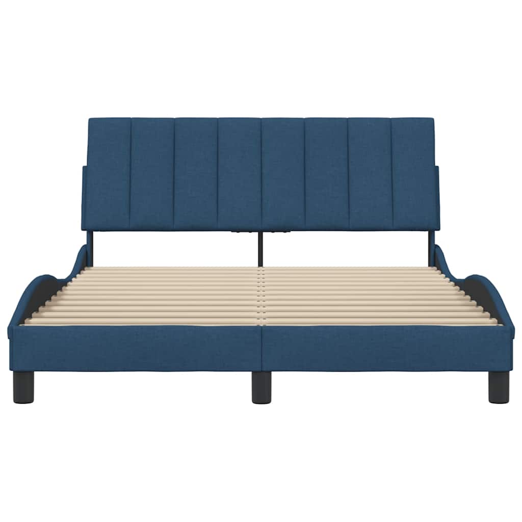 Estrutura de cama sem colchão hanko 140x200 cm tecido azul