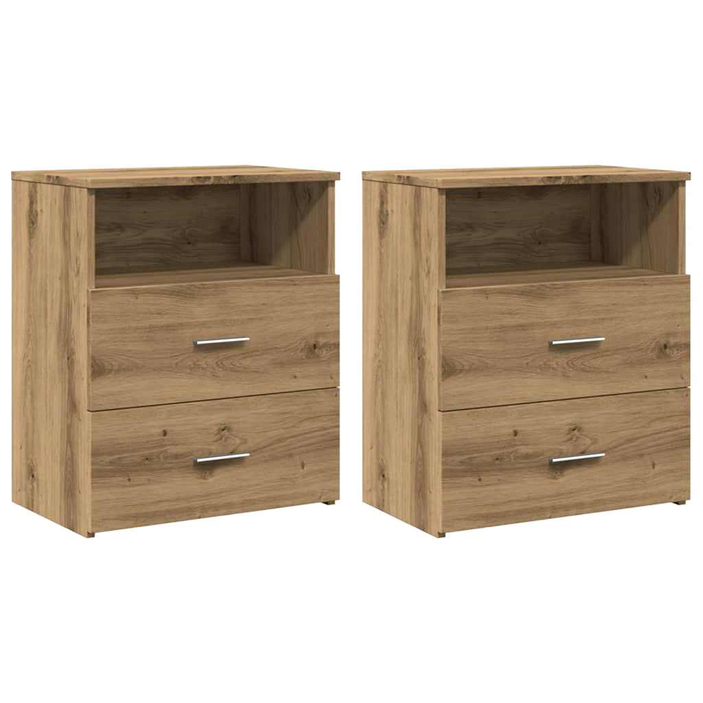 Mesas de cabeceira 2pcs derivados de madeira carvalho artisiano