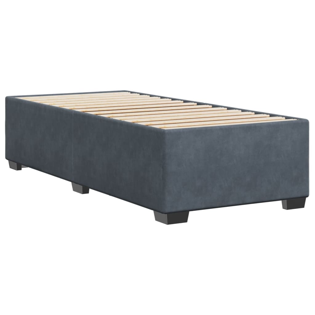 Estrutura de cama sem colchão 90x190 cm veludo cinzento-escuro