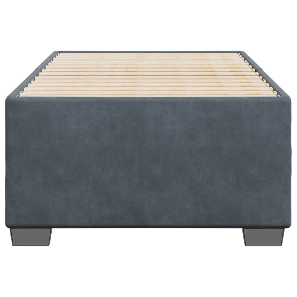 Estrutura de cama sem colchão 90x190 cm veludo cinzento-escuro
