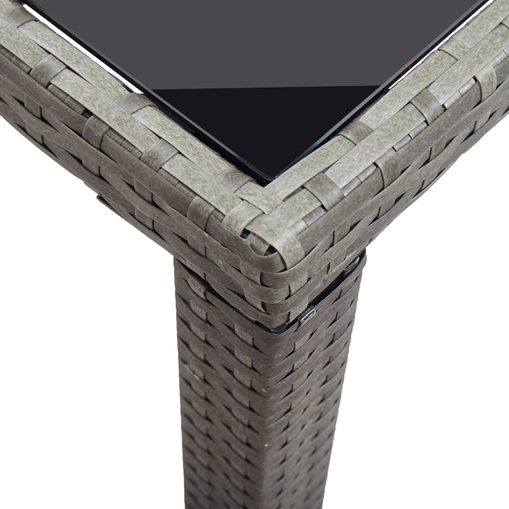 Mesa de jardim 123x60x74 cm vime PE antracite