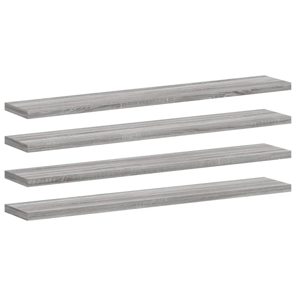 Prateleiras de parede 4pcs derivados de madeira cinzento sonoma