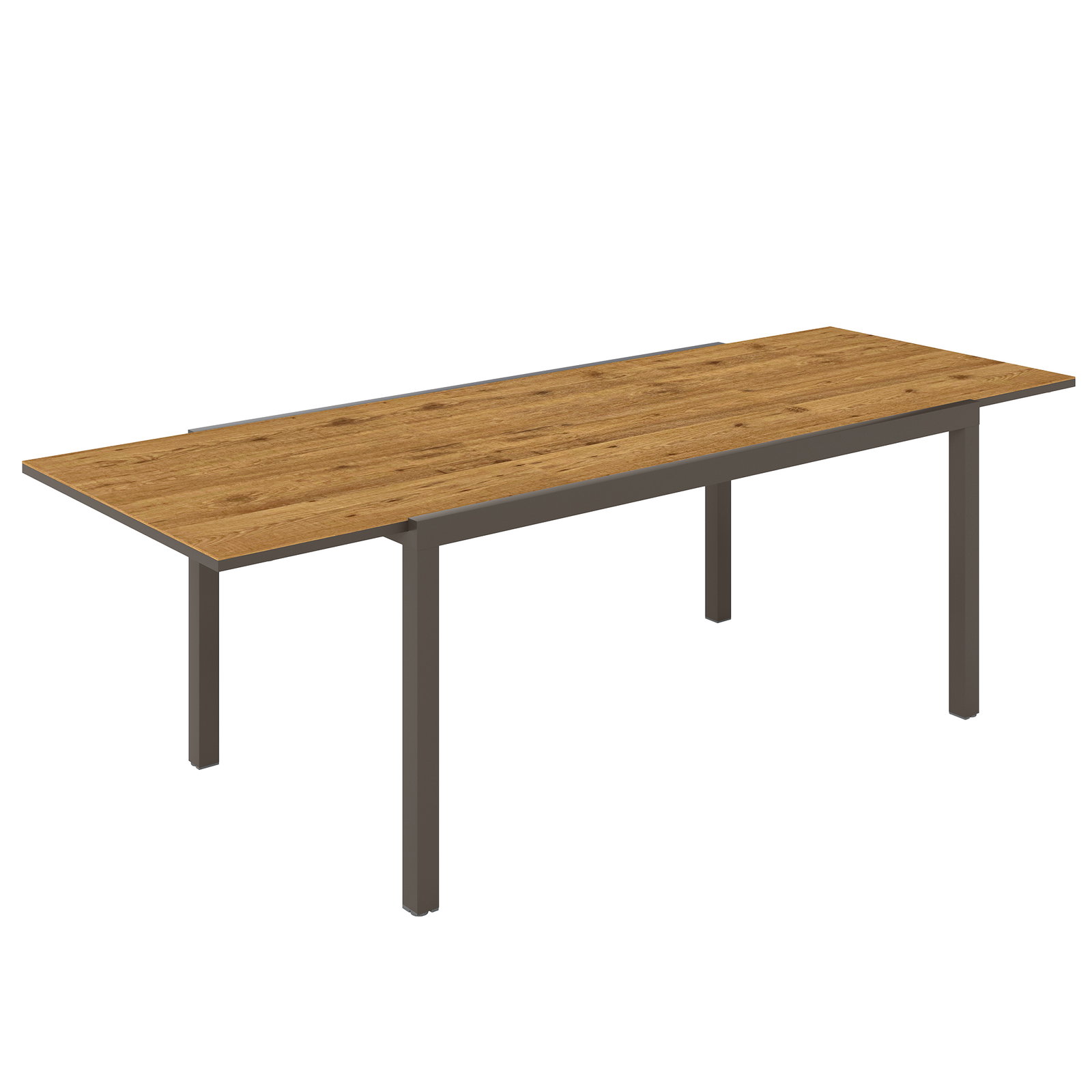 Mesa de jantar exterior extensível de 160-240 cm para 6-8 pessoas mesa de jardim retangular para terraço castanho