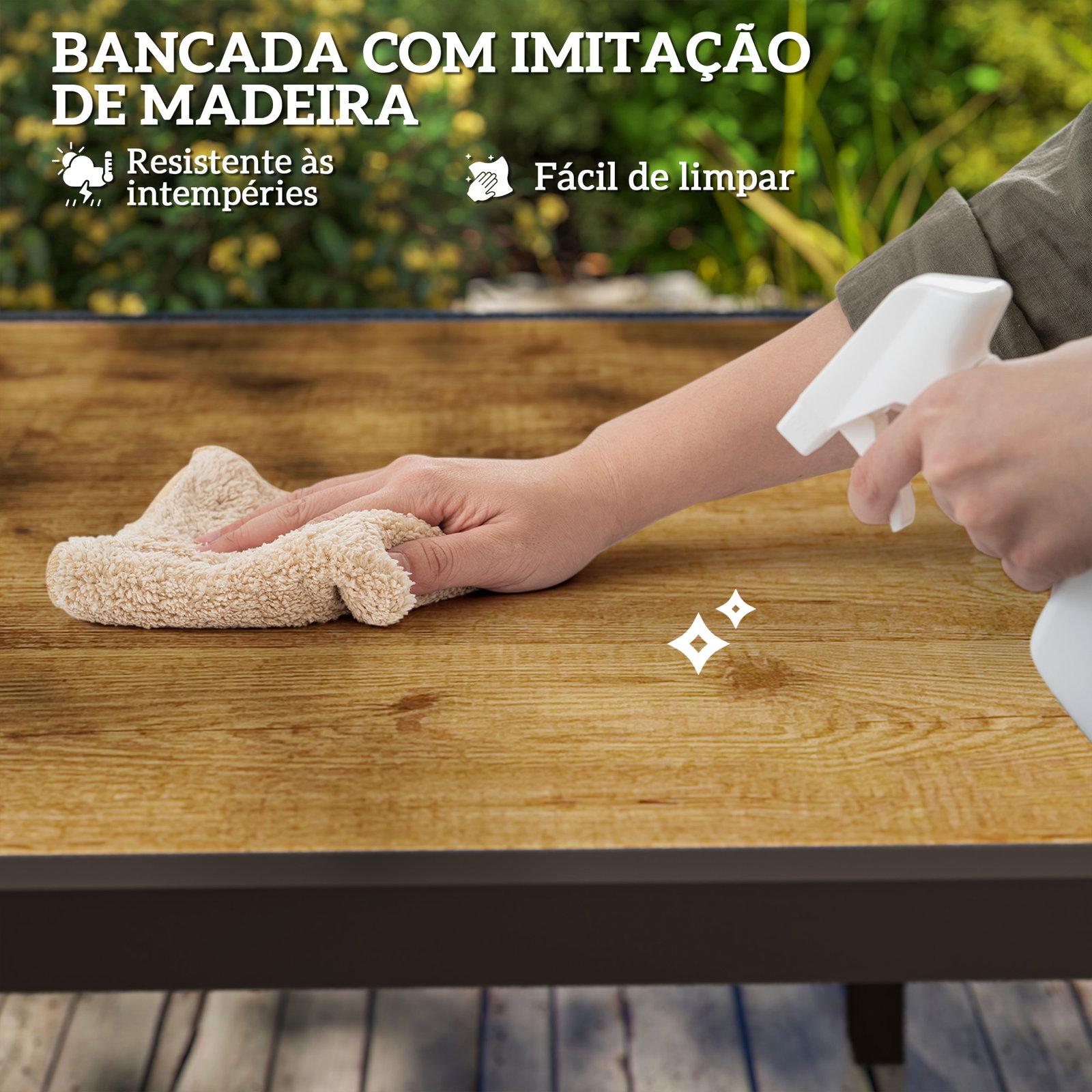 Mesa de jantar exterior extensível de 160-240 cm para 6-8 pessoas mesa de jardim retangular para terraço castanho