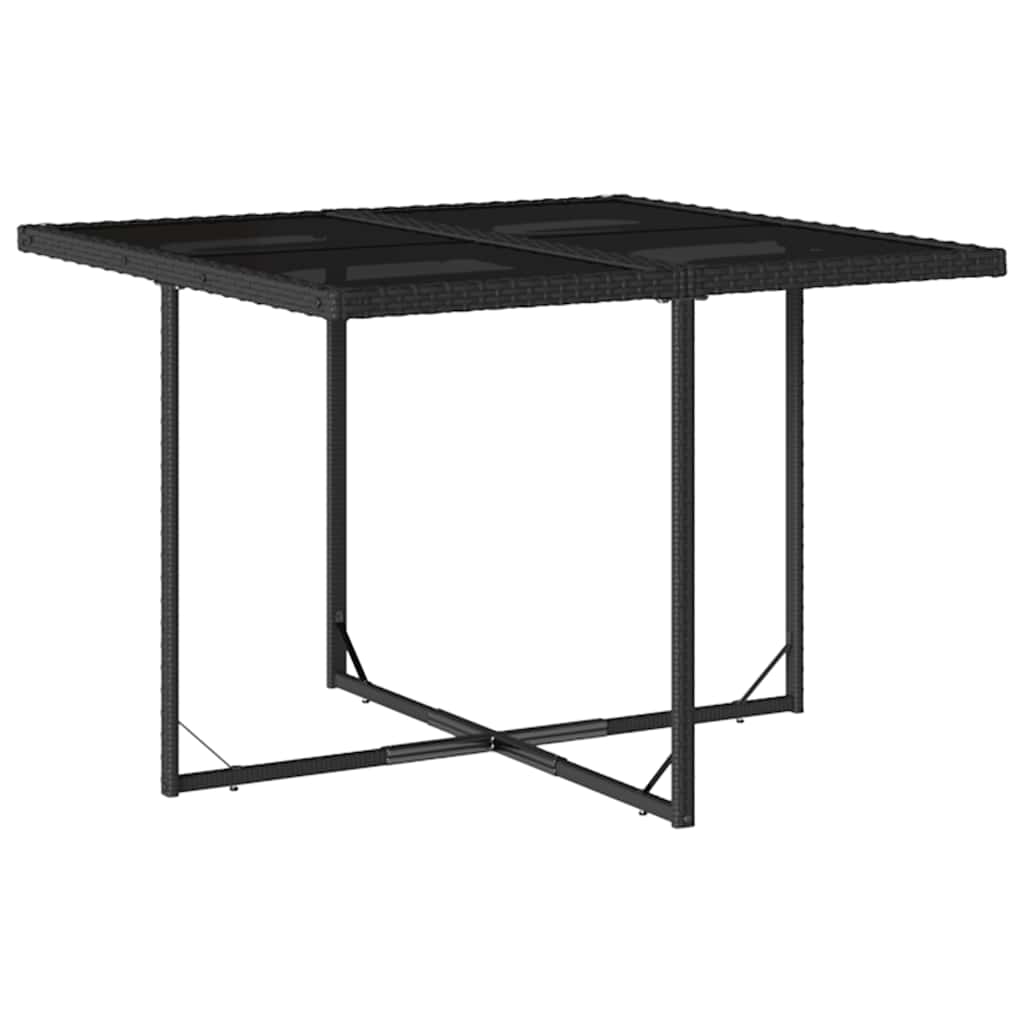 11 Pcs conjunto de jantar p/ jardim c/ almofadões vime PE preto