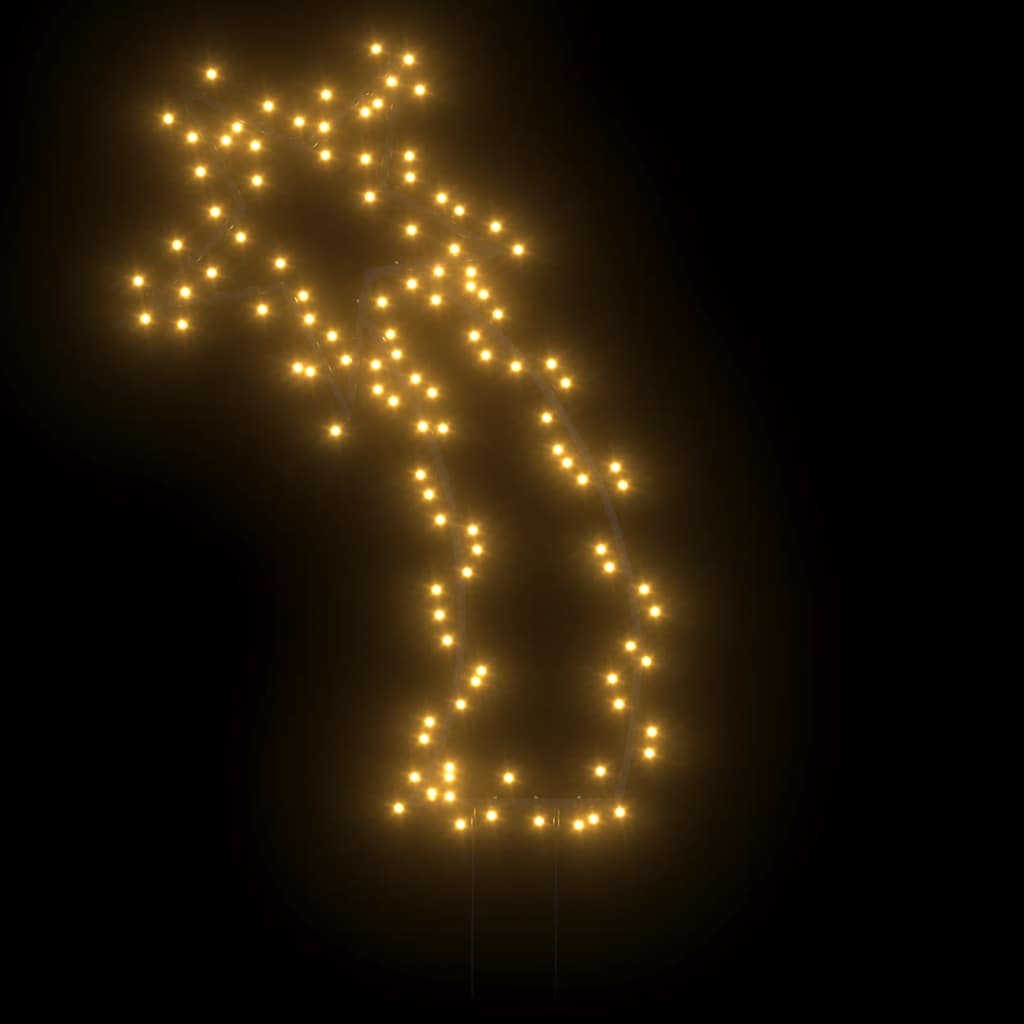 Decoração de natal meteoro c/ luz e estacas 115 luzes LED 85 cm