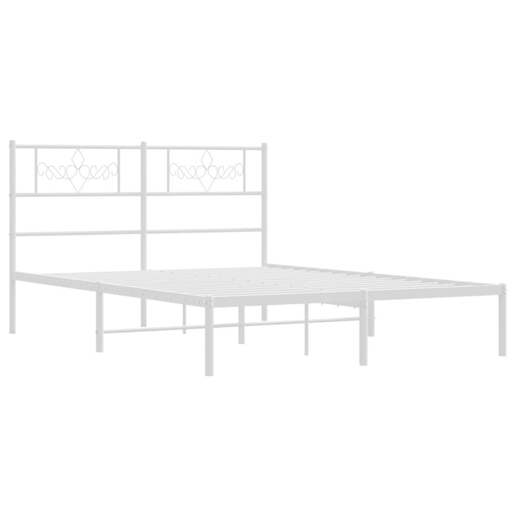 Estrutura de cama com cabeceira 120x190 cm metal branco