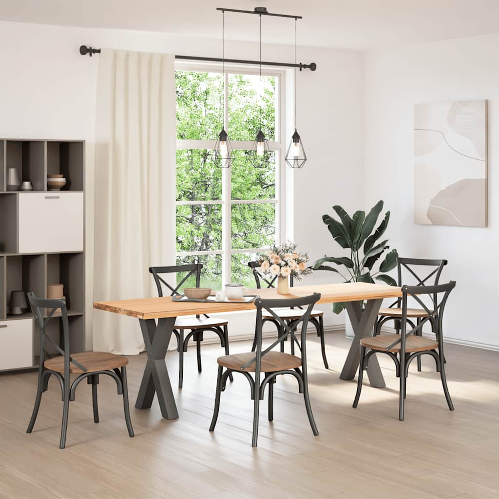 Pés para mesa de jantar em formato de x, 2 peças, antracite, 50x(72-73) cm, aço