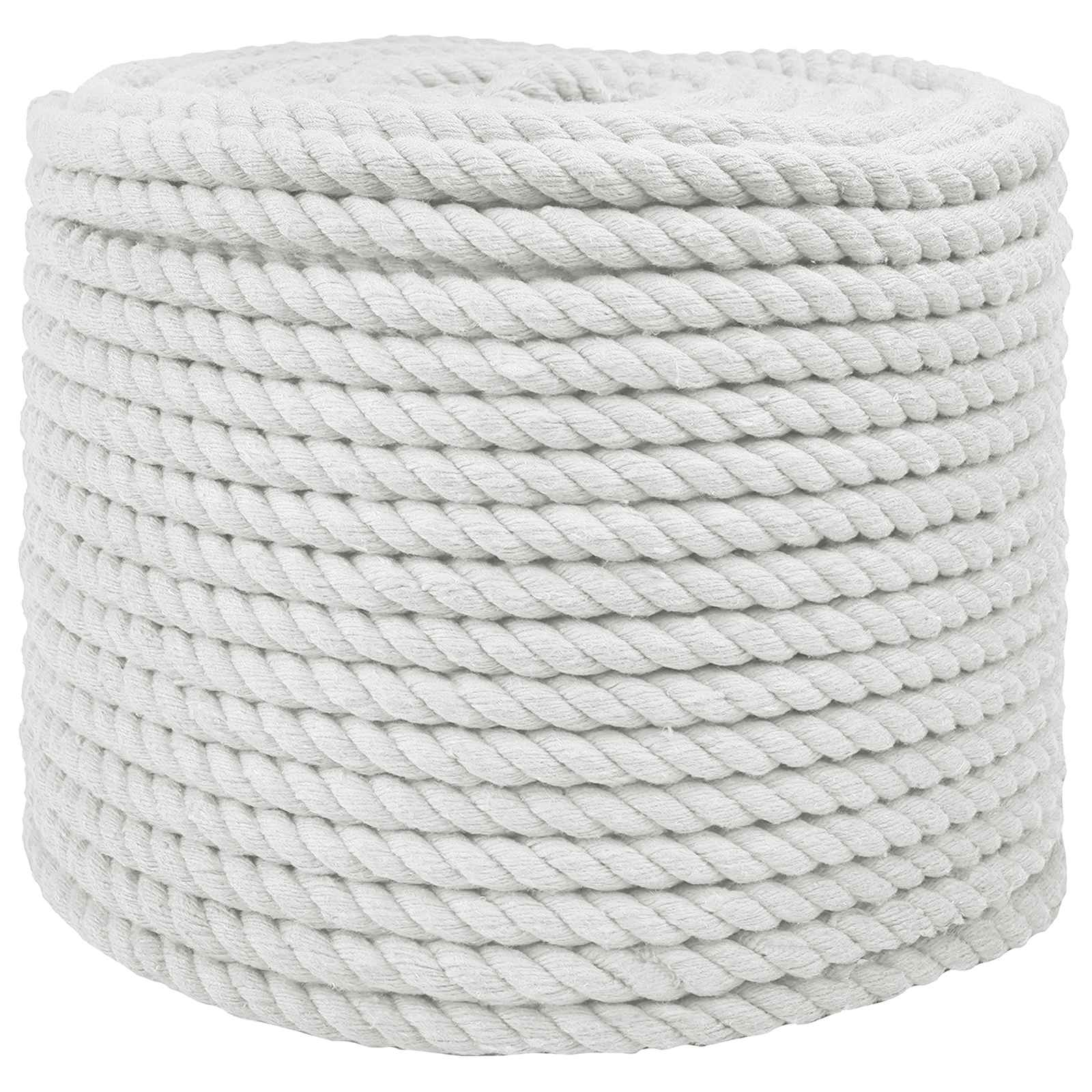 Corda de algodão 12 mm 100 m branco 100% algodão