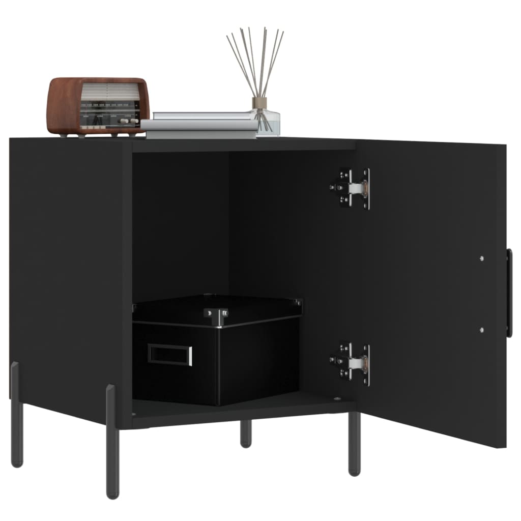 Mesa de cabeceira 2 pcs 40x40x50 cm derivados de madeira preto