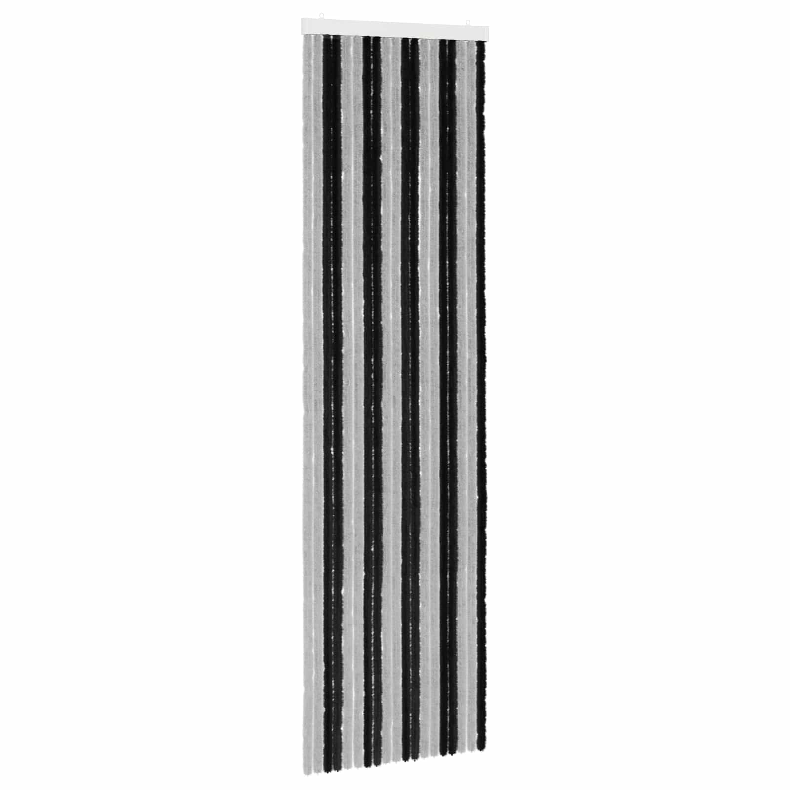 Cortina de insetos chenille cinza e preto 56 x 200 cm 100% PP
