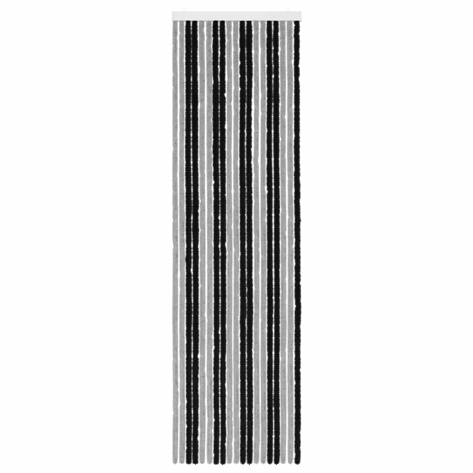 Cortina de insetos chenille cinza e preto 56 x 200 cm 100% PP