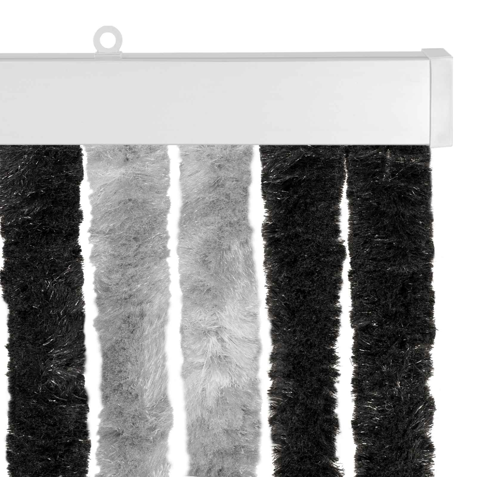 Cortina de insetos chenille cinza e preto 56 x 200 cm 100% PP