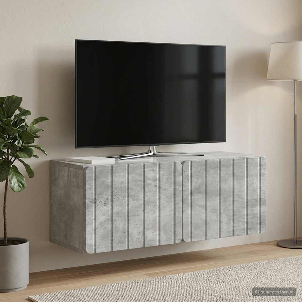 Gabinete de TV de parede 78,5 x 31 x 30 cm cinzento cimento