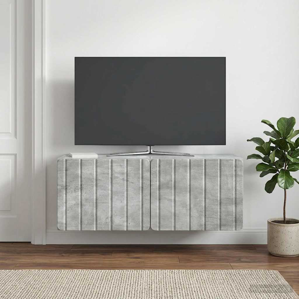 Gabinete de TV de parede 78,5 x 31 x 30 cm cinzento cimento
