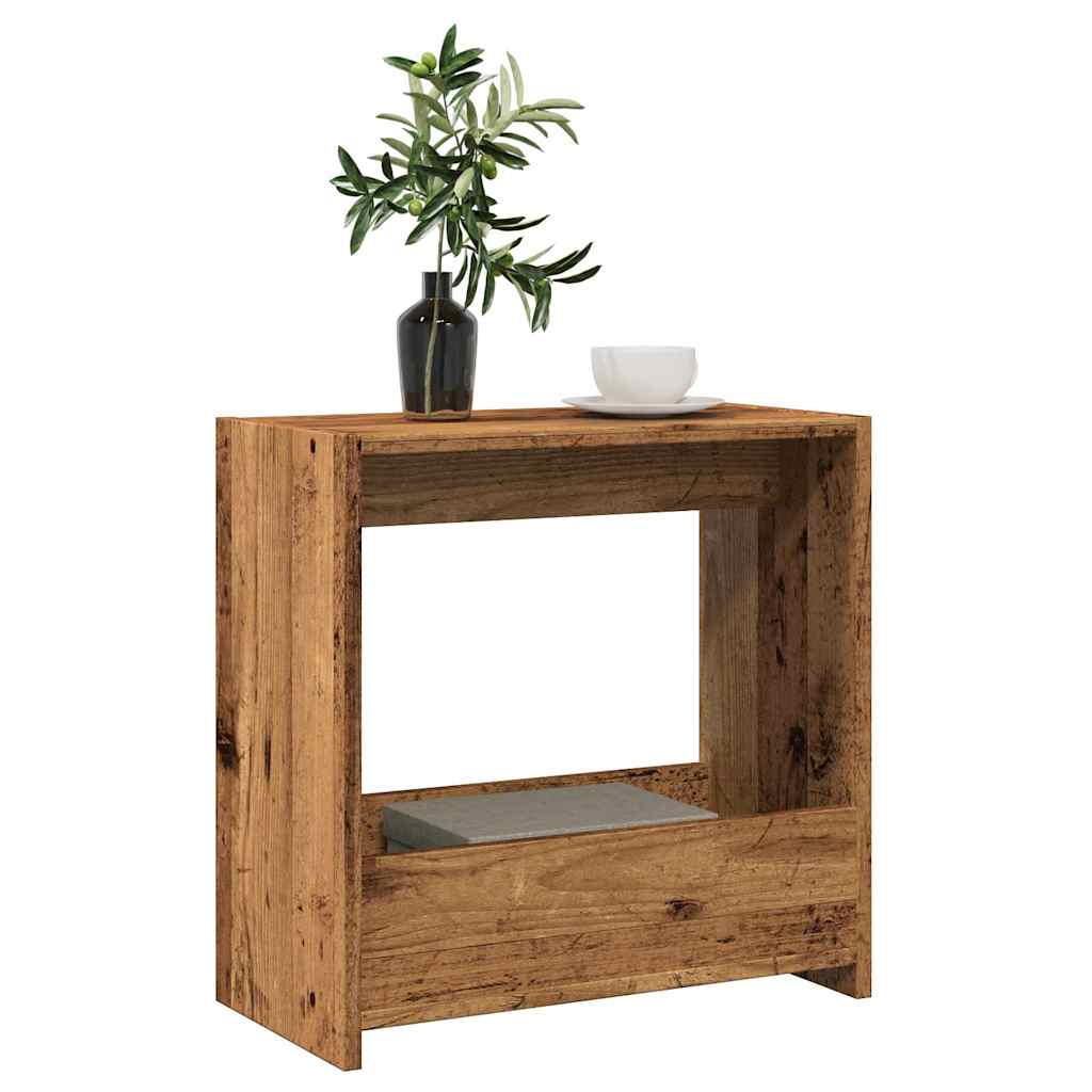 Mesa de apoio madeira velha 50x26x50 cm madeira trabalhada