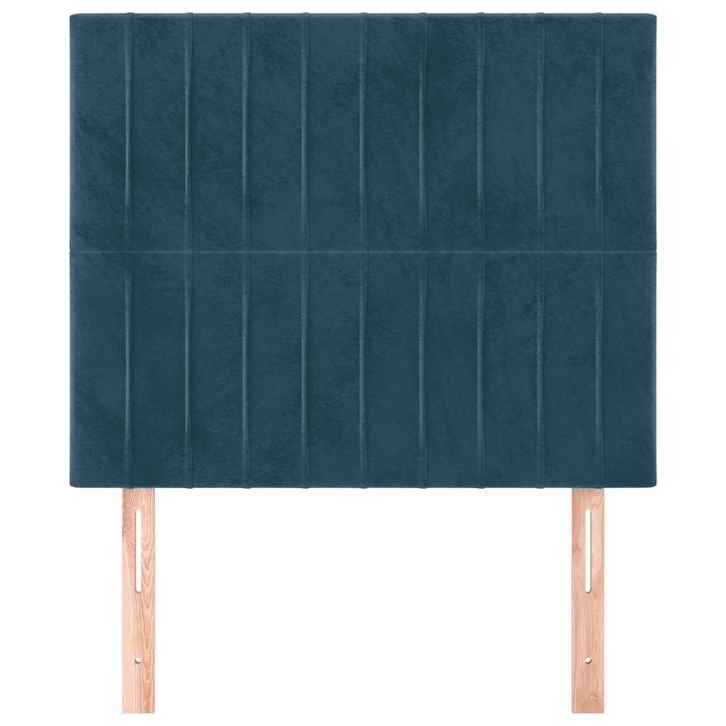 Cabeceira azul escuro 90x5x118/128 cm veludo