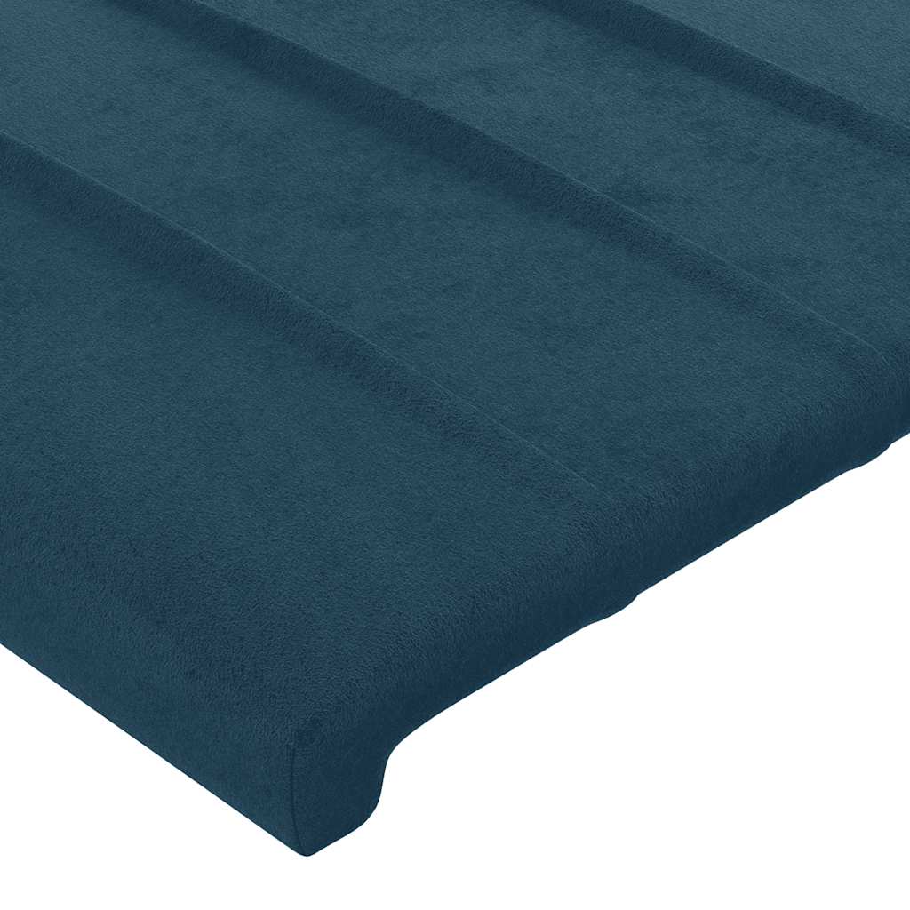 Cabeceira azul escuro 90x5x118/128 cm veludo