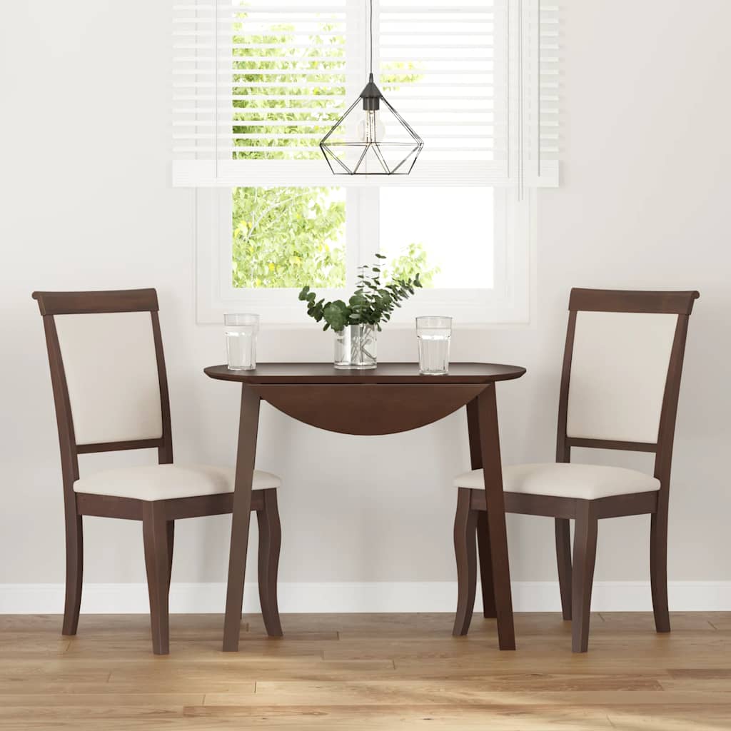 Cadeiras de jantar com almofadões 2 pcs madeira maciça castanho