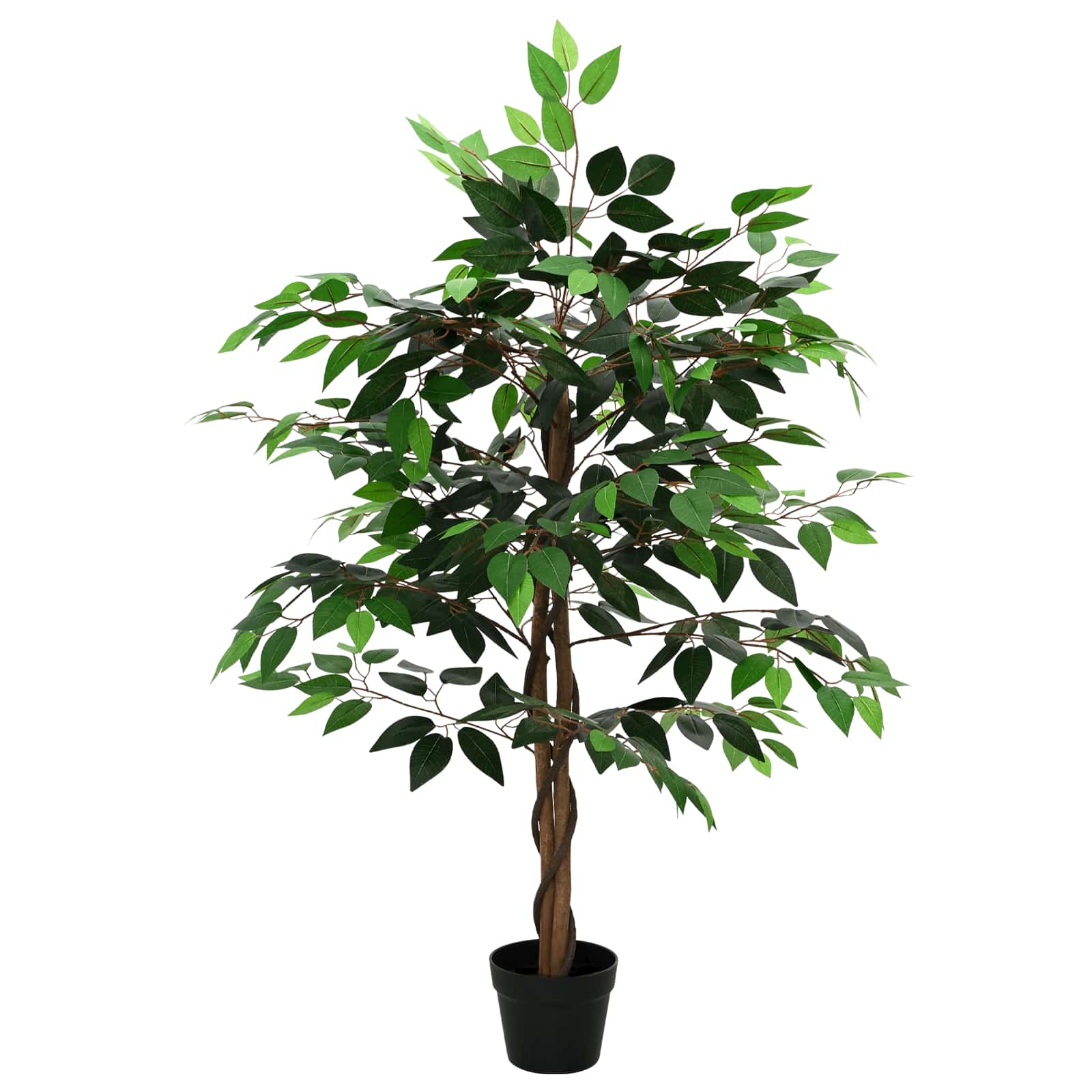 Planta ficus artificial verde 90 x 16 x 110 cm tecido e madeira
