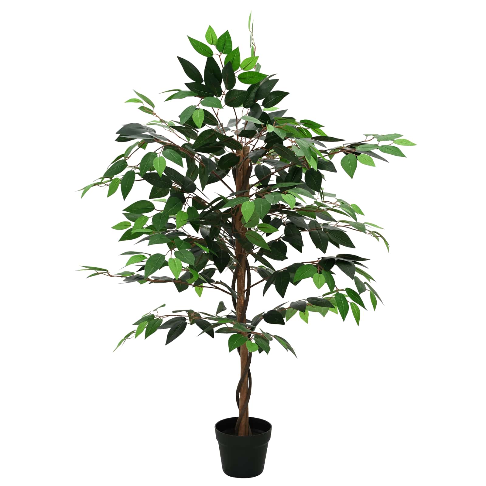 Planta ficus artificial verde 90 x 16 x 110 cm tecido e madeira