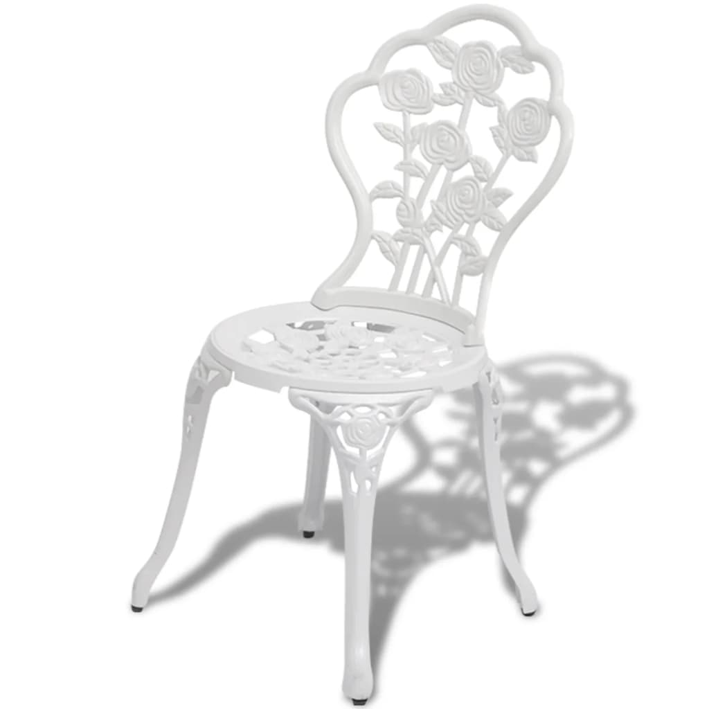 Cadeiras de bistrô 2 pcs alumínio fundido branco