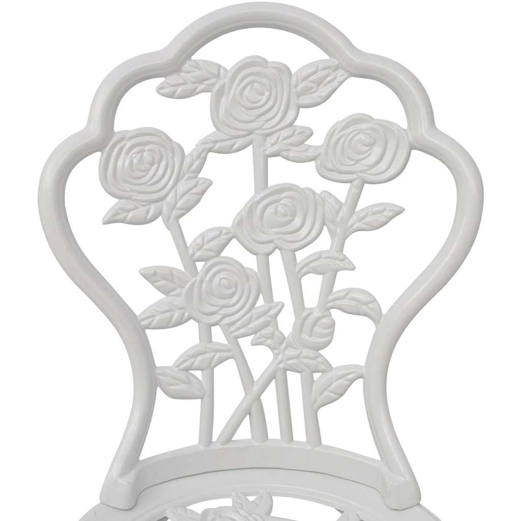 Cadeiras de bistrô 2 pcs alumínio fundido branco