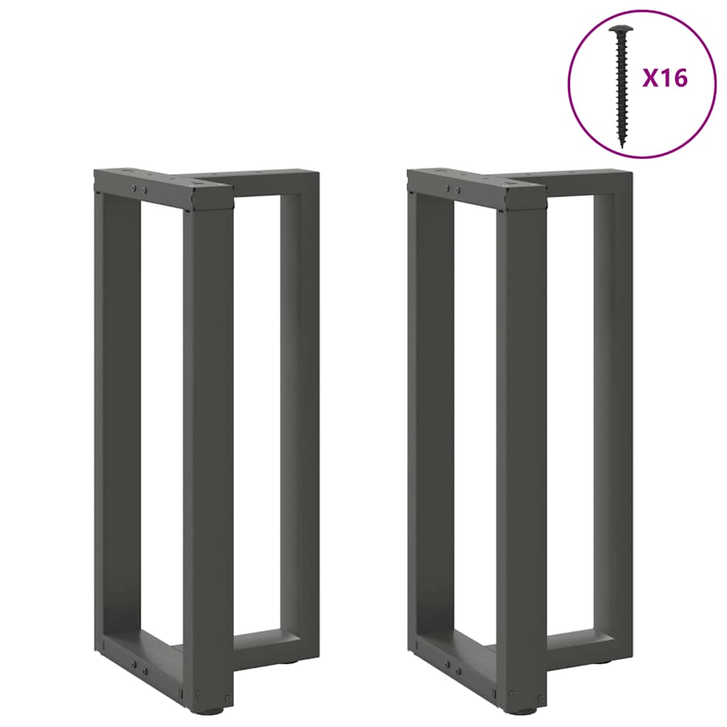 Pés para mesa de bar em forma de t, 2 peças, antracite, 40x35x(90-91) cm, aço