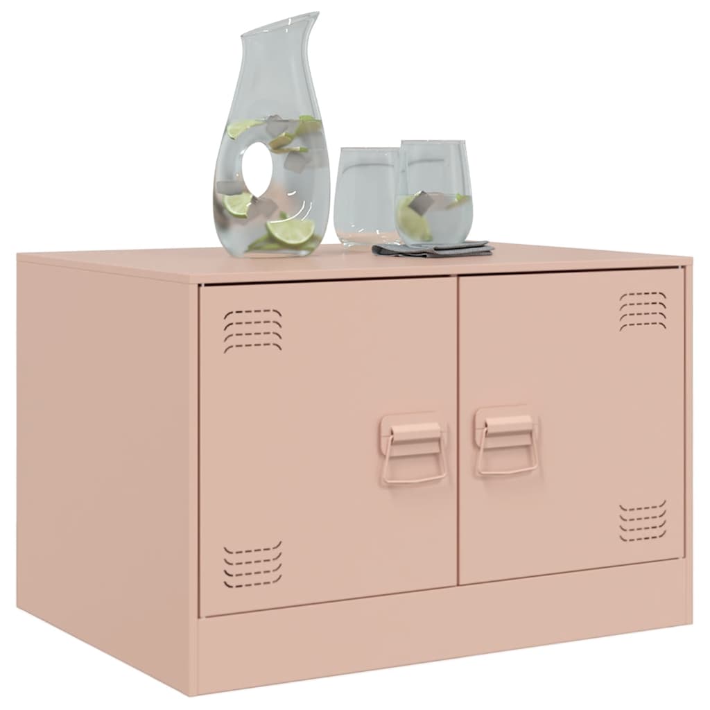 Mesa de centro 67x50x44 cm aço rosa