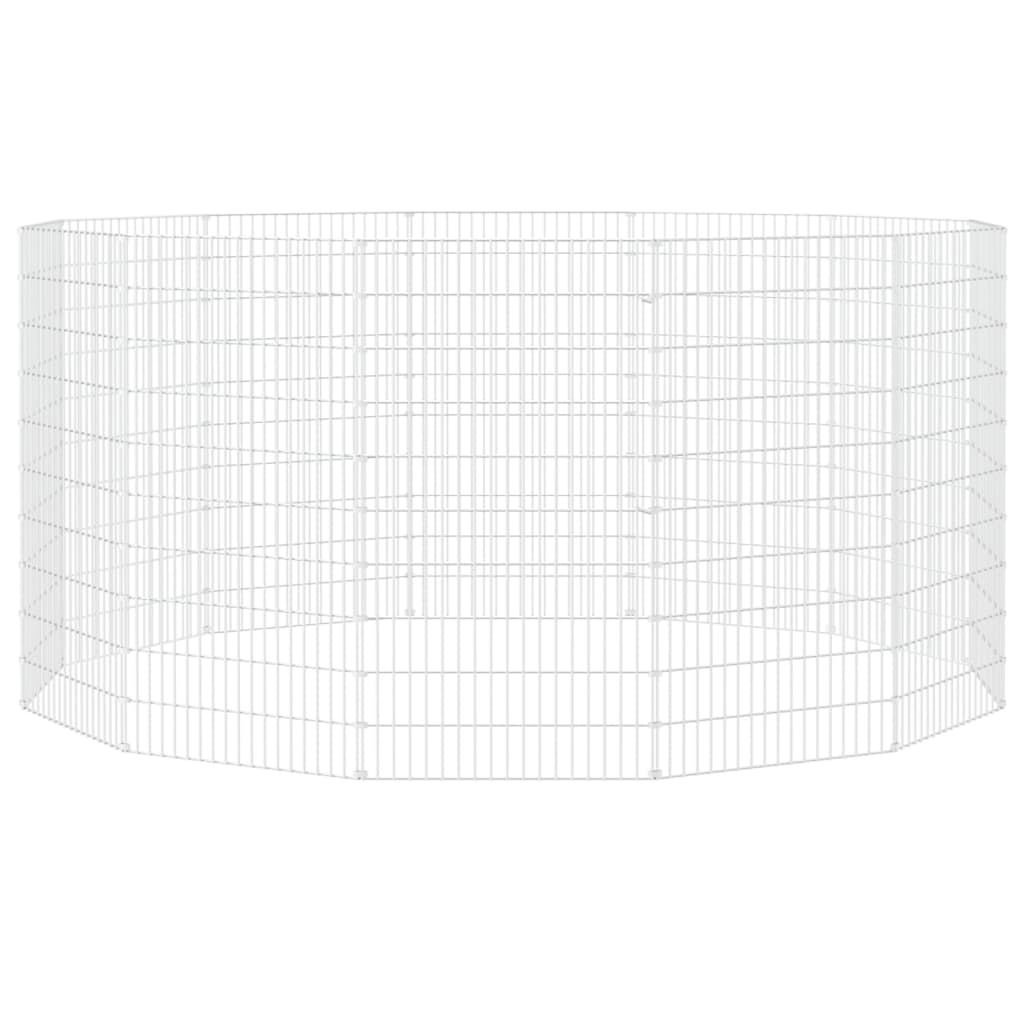 Cercado para animais soltos com 12 painéis, 54x100 cm, ferro galvanizado