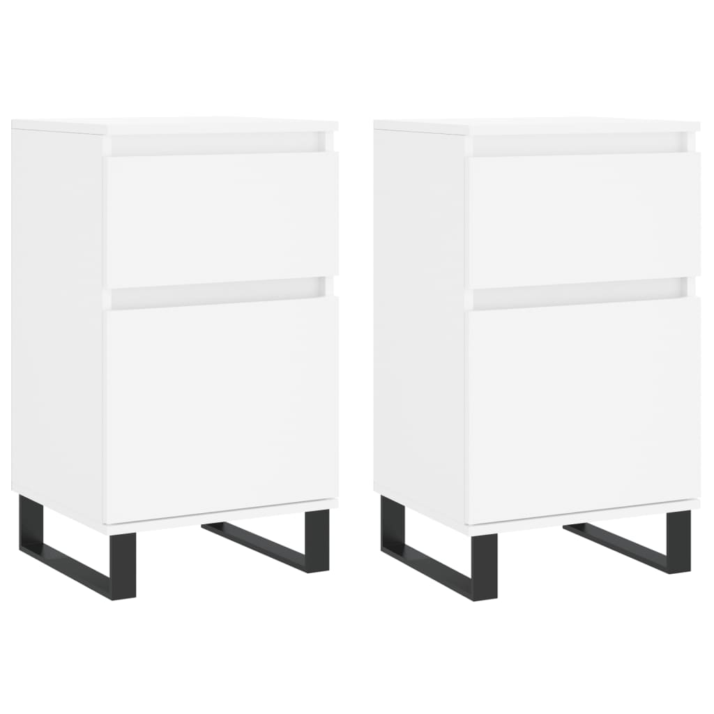 Aparadores 2 pcs 40x35x70 cm derivados de madeira branco
