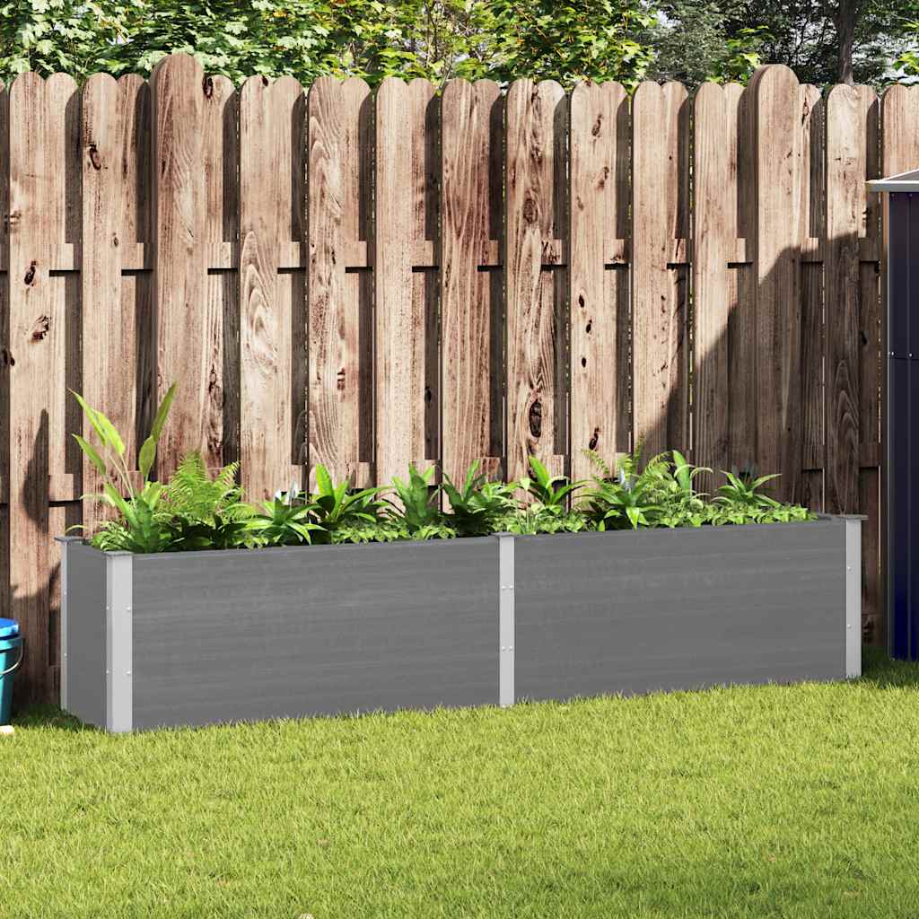 Canteiro elevado de jardim 250x50x91 cm wpc cinzento
