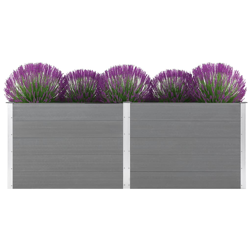 Canteiro elevado de jardim 250x50x91 cm wpc cinzento