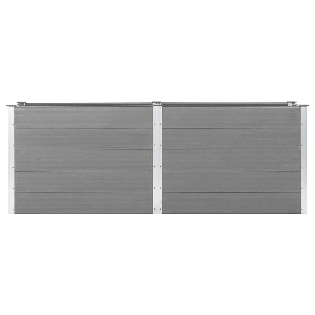Canteiro elevado de jardim 250x50x91 cm wpc cinzento