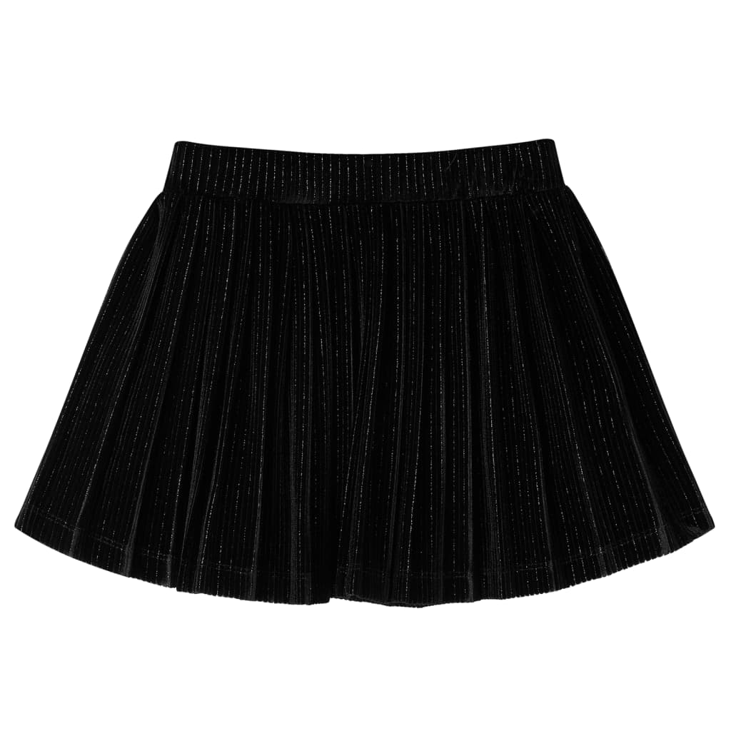 Saia plissada para criança com lurex preto 104